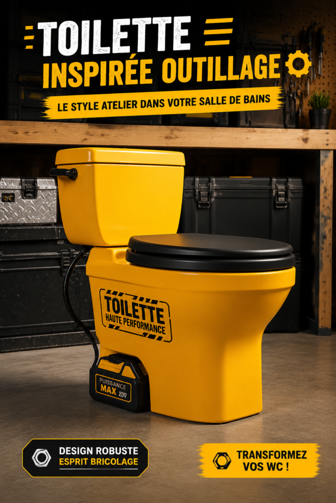 Déco de toilettes originale inspirée par les outils de bricolage