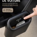 Image d'un trash can pratique et esthétique dans une voiture moderne.