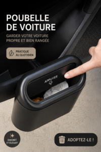 Image d'un trash can pratique et esthétique dans une voiture moderne.