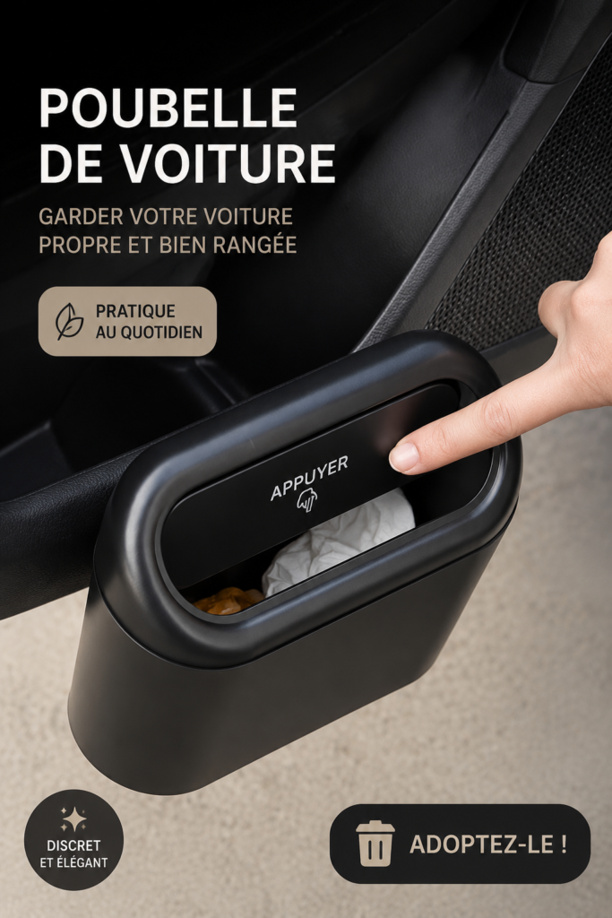 Image d'un trash can pratique et esthétique dans une voiture moderne.