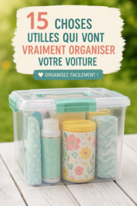 Une voiture bien rangée avec divers accessoires de rangement pratiques pour femmes.
