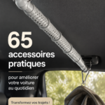 Image d'une voiture avec divers accessoires de rangement et de confort à l'intérieur