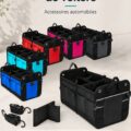 Coffre de voiture bien organisé avec des accessoires de rangement pratiques