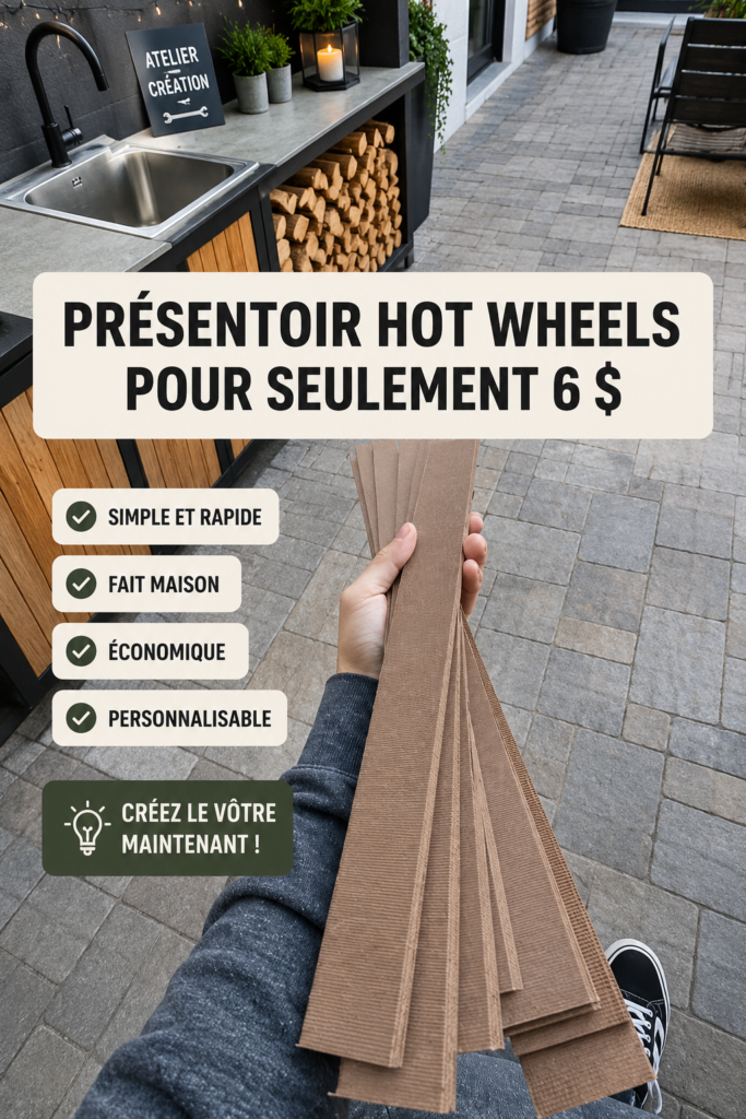 Un bel affichage de Hot Wheels réalisé à bas prix avec des éléments simples.