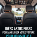 Accessoires auto originaux présentés sur un fond lumineux, avec un véhicule en arrière-plan.