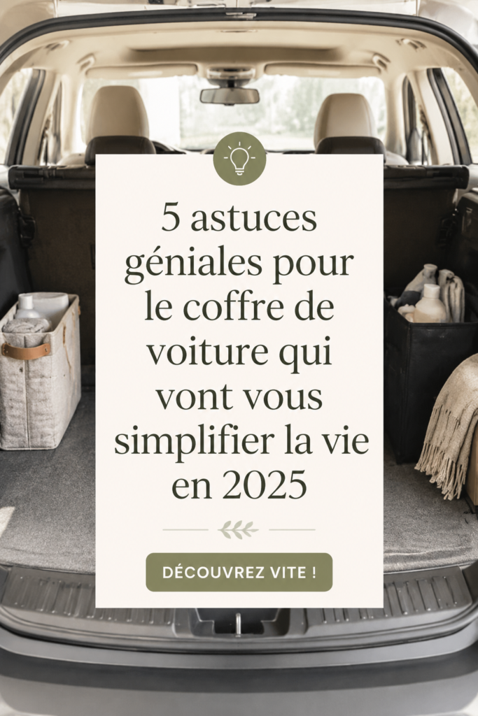 Coffre de voiture bien organisé avec accessoires de rangement