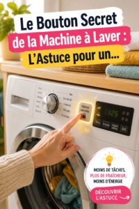 Image d'une machine à laver avec le bouton secret mis en évidence