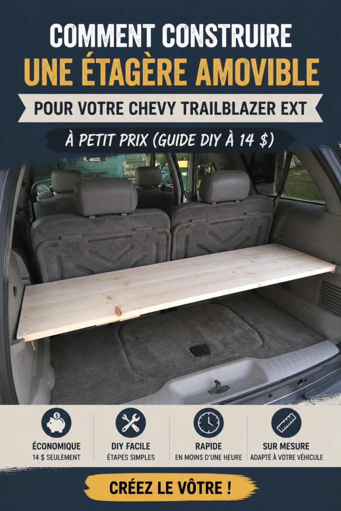 Étagère de chargement amovible construite dans un SUV Chevrolet Trailblazer, optimisant l'espace de rangement.