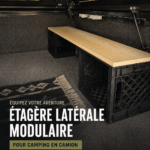 Étagère modulable installée dans un camion pour un rangement optimisé.