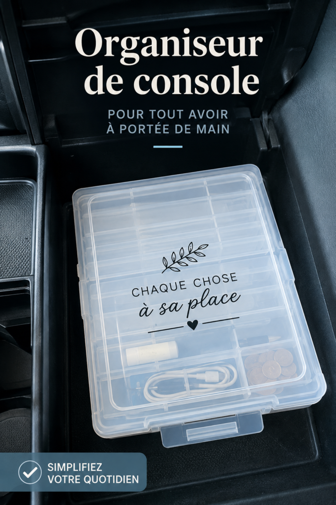 Organisateur de voiture pratique installé sur la console
