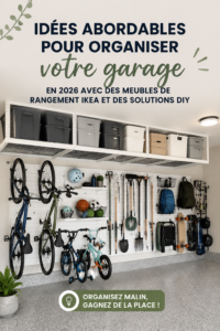 Garage organisé avec des rangements Ikea pratiques et fonctionnels