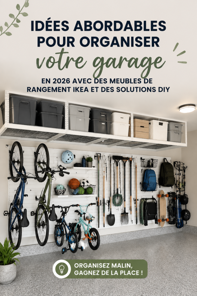Garage organisé avec des rangements Ikea pratiques et fonctionnels