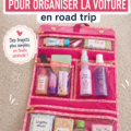Intérieur d'une voiture bien organisée avec accessoires de rangement pratiques.