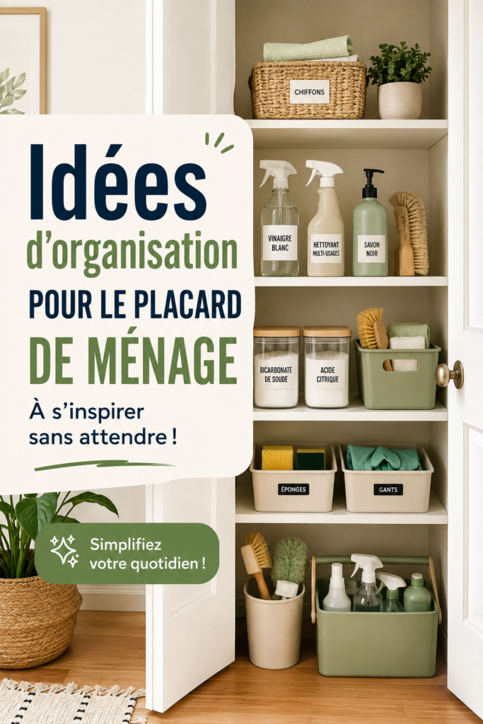 Un placard de nettoyage bien organisé avec des accessoires pratiques