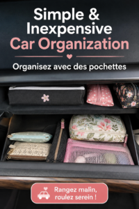 Image d'une voiture avec des pochettes de rangement bien ordonnées