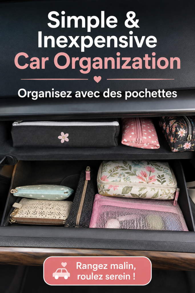 Image d'une voiture avec des pochettes de rangement bien ordonnées