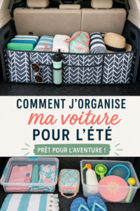 Voiture bien rangée pour l'été avec des accessoires pratiques