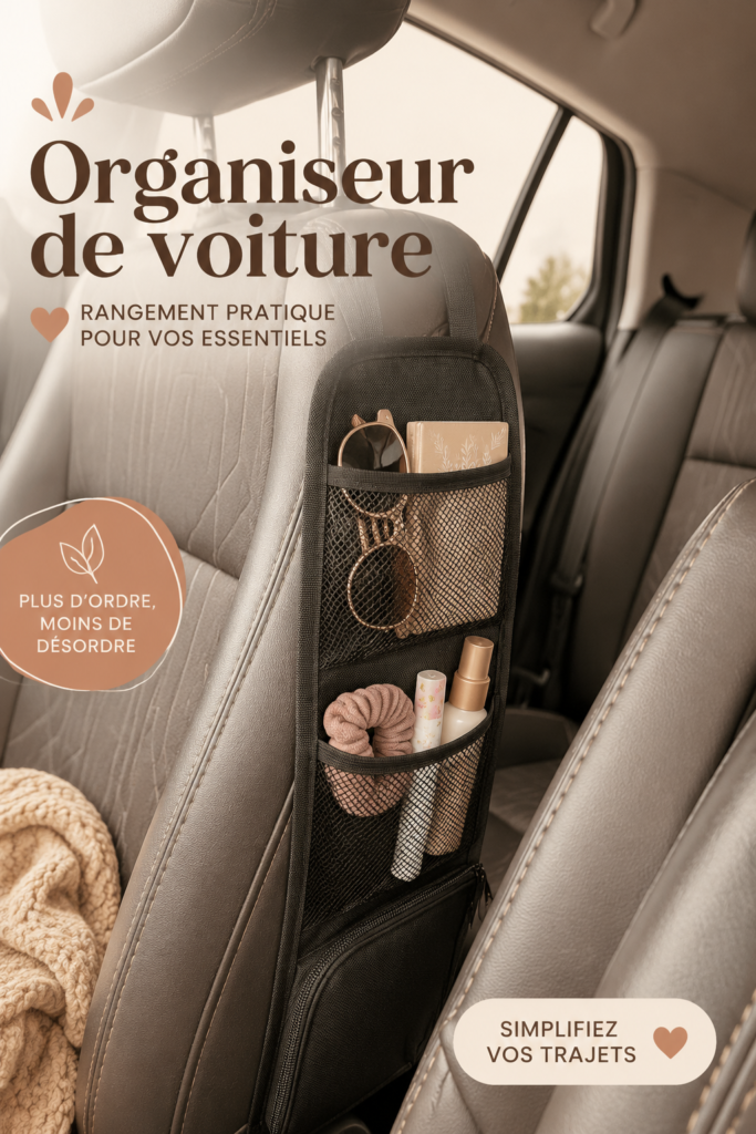 Un organisateur de voiture mignon et pratique sur le siège avant
