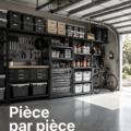 Une pièce de rangement bien organisée avec des accessoires de nettoyage