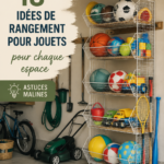 Rangement de jouets esthétique et pratique dans une chambre d'enfant.