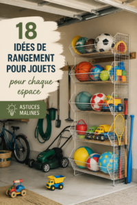 Rangement de jouets esthétique et pratique dans une chambre d'enfant.