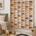 Rangement esthétique pour voitures Matchbox dans une boîte transparente