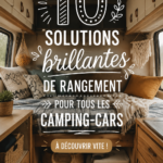 Tente de camping avec des solutions de rangement astucieuses à l'intérieur.