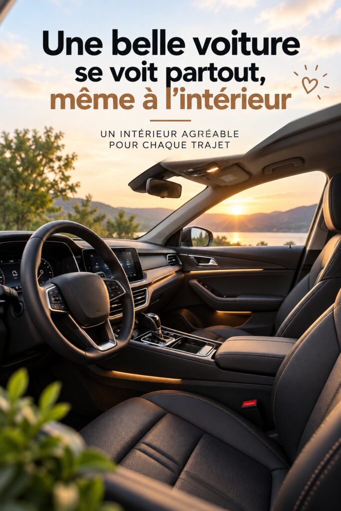 Intérieur de voiture stylé avec des accessoires modernes