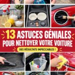 Intérieur de voiture nettoyé avec des accessoires de nettoyage auto