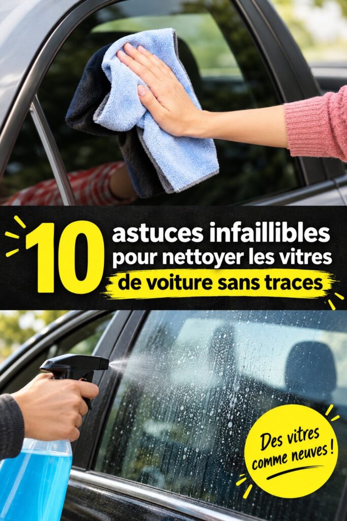 Vitre de voiture propre et brillante après nettoyage