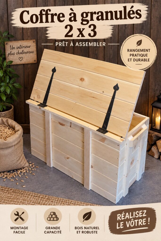 Image d'une boîte à pellets élégante pour véhicule, idéale pour le rangement