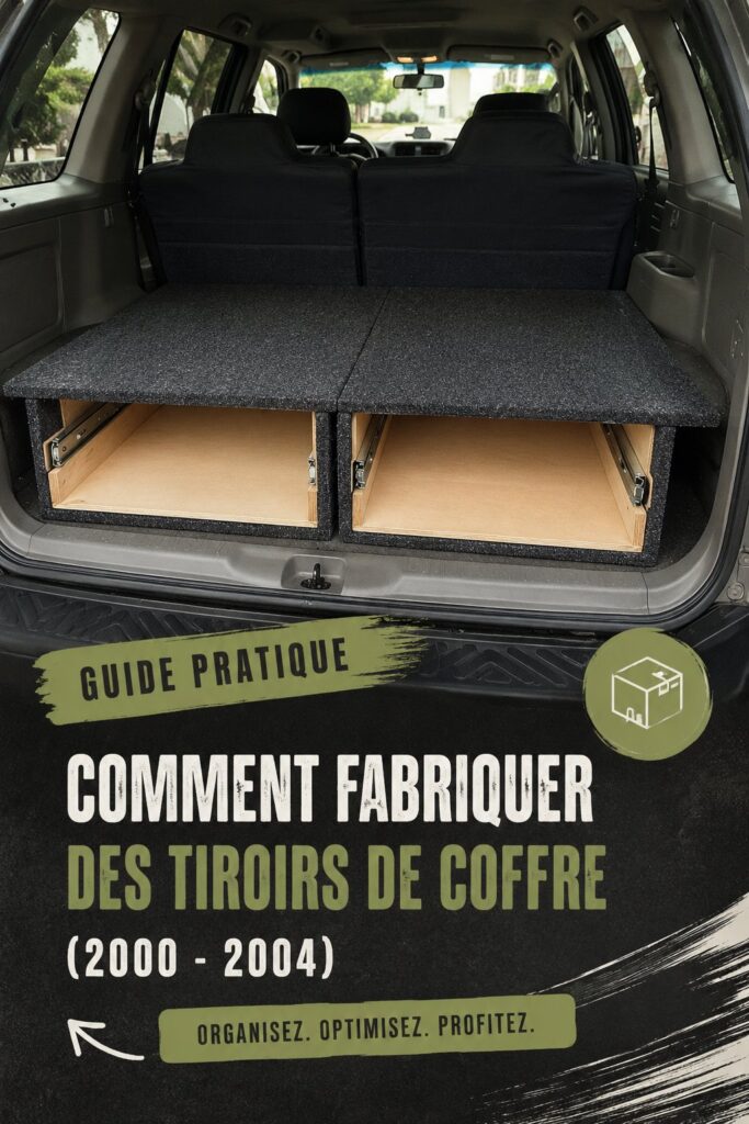 Tiroirs cargo sur mesure dans un véhicule bien organisé
