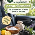 Intérieur de voiture propre et sans odeur, avec des accessoires de nettoyage écolo.