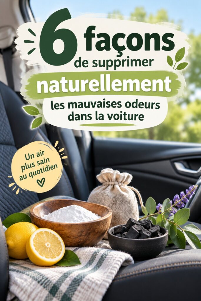 Intérieur de voiture propre et sans odeur, avec des accessoires de nettoyage écolo.