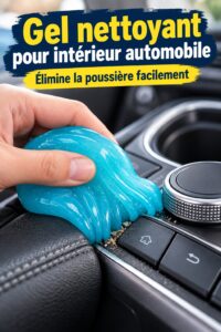 Gel nettoyant auto présenté sur une surface propre, prêt à être utilisé.