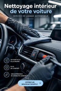 Intérieur de voiture propre et bien entretenu après nettoyage
