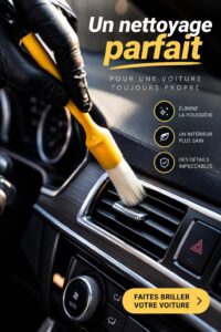 Voiture propre après un nettoyage, montrant l'intérieur et l'extérieur brillants