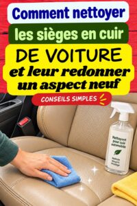 Sièges en cuir de voiture nettoyés et restaurés, offrant une allure neuve