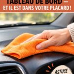 Produit ménager utilisé pour nettoyer un tableau de bord de voiture