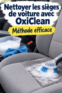 Image d'un siège de voiture propre après un nettoyage avec OxiClean.