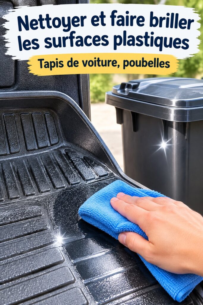 Nettoyage d'un tapis de voiture en plastique pour un intérieur éclatant