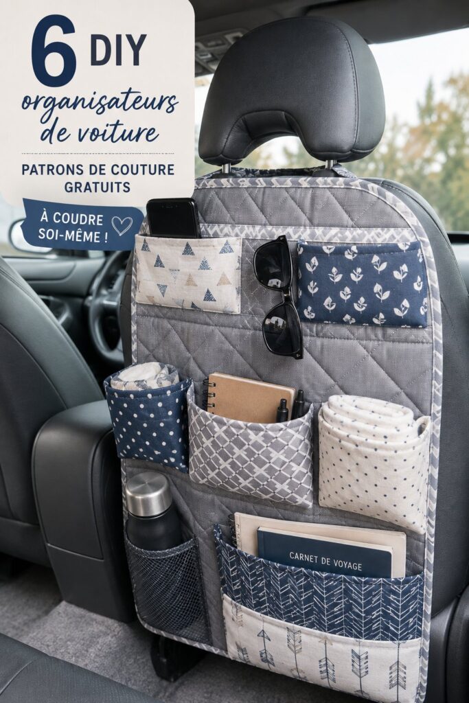 Patrons gratuits d'organisateurs de voiture en tissu
