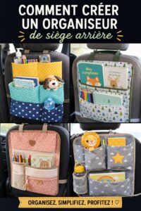 Un siège arrière de voiture organisé avec un organisateur pratique
