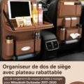 Organisateur de voiture moderne, aux couleurs chaudes, installé à l'arrière d'un siège avant
