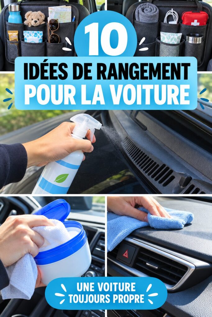 Intérieur d'une voiture bien organisée avec des accessoires de rangement pratiques