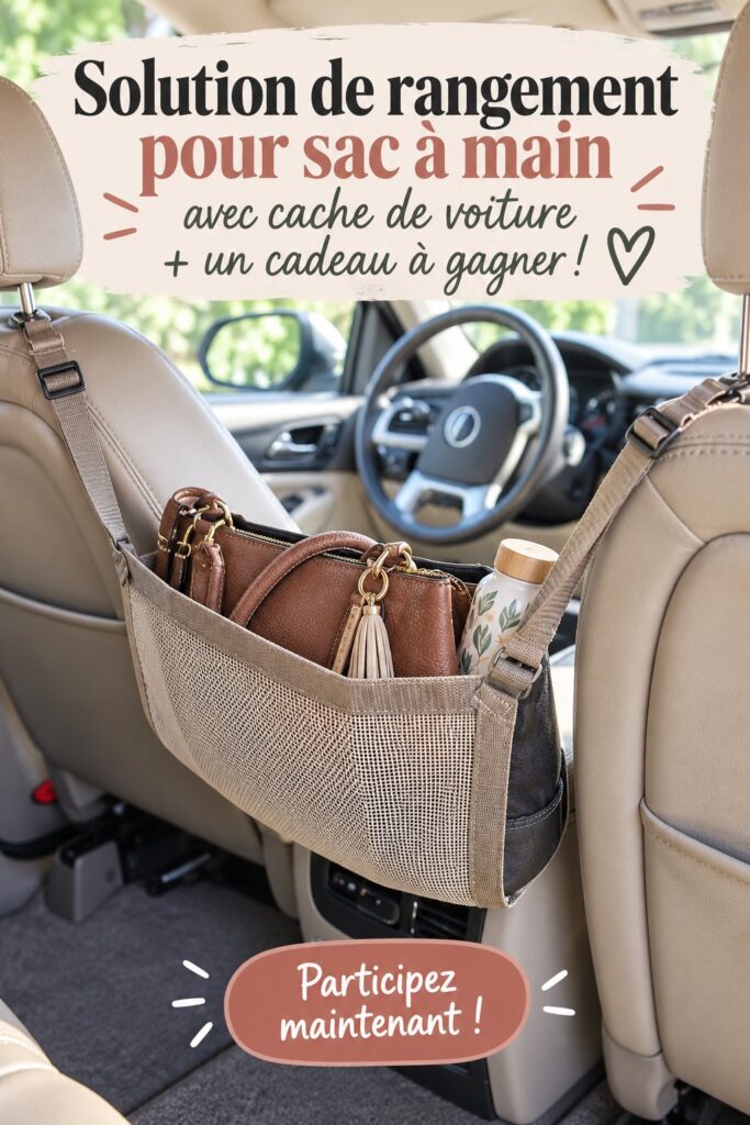 Intérieur de voiture avec des sacs à main bien rangés