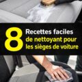 Recettes de nettoyants faits maison pour la sellerie auto sur un fond de voiture propre