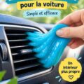Slime colorée sur une surface de voiture pour nettoyage