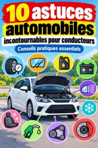 Femme souriante vérifiant le rangement de sa voiture avec des accessoires pratiques.