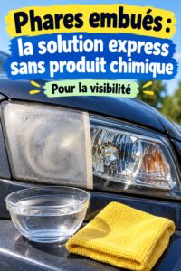 Phares de voiture éclatants après un nettoyage naturel